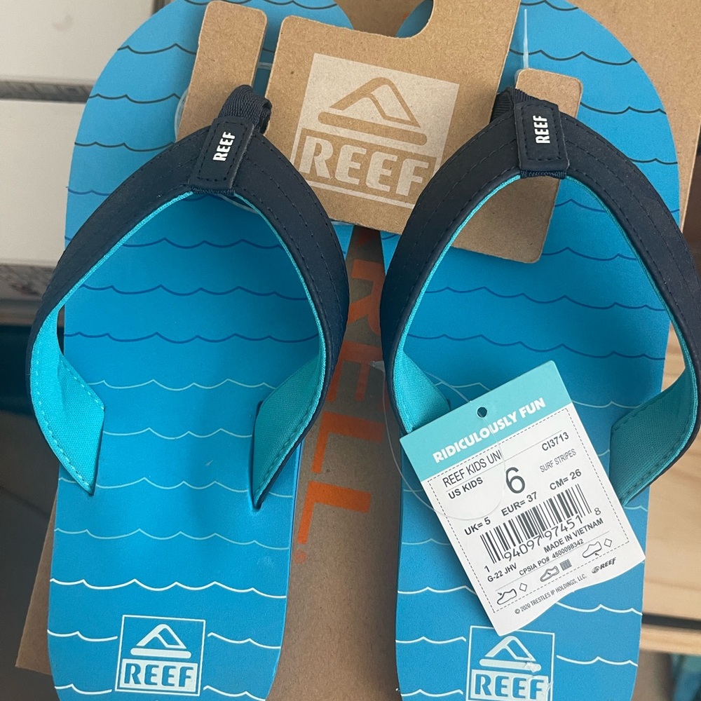 Reef Blue Flip Flops NWT